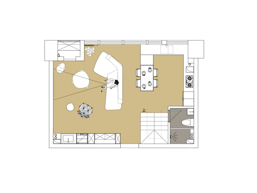 碧樂城50平loft現代風格裝修效果圖