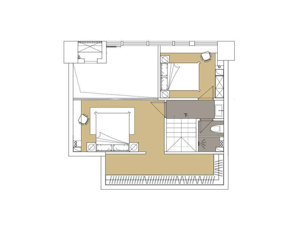 碧樂城50平loft現代風格裝修效果圖