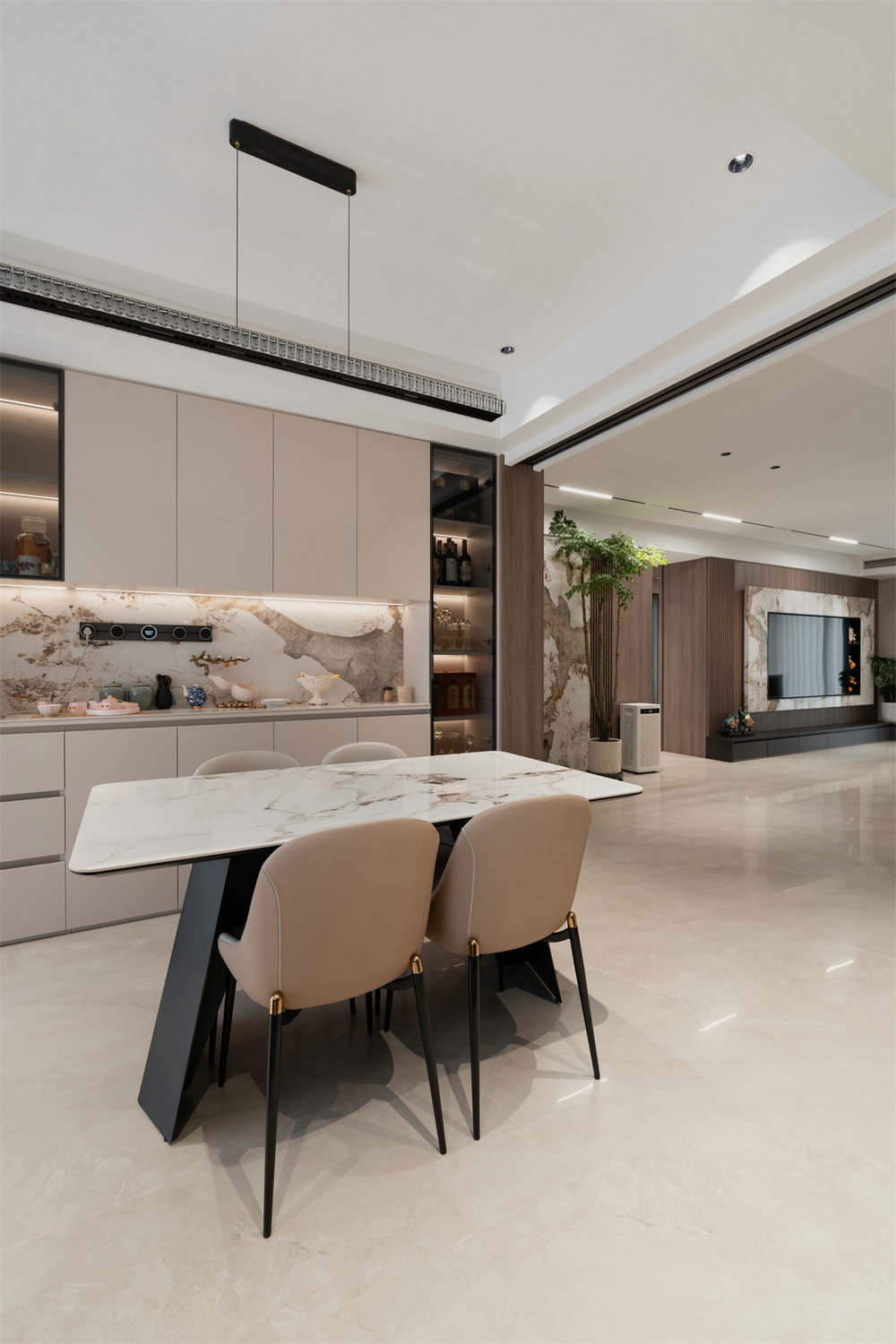 興華尚都國際133平現代輕奢風格裝修效果圖