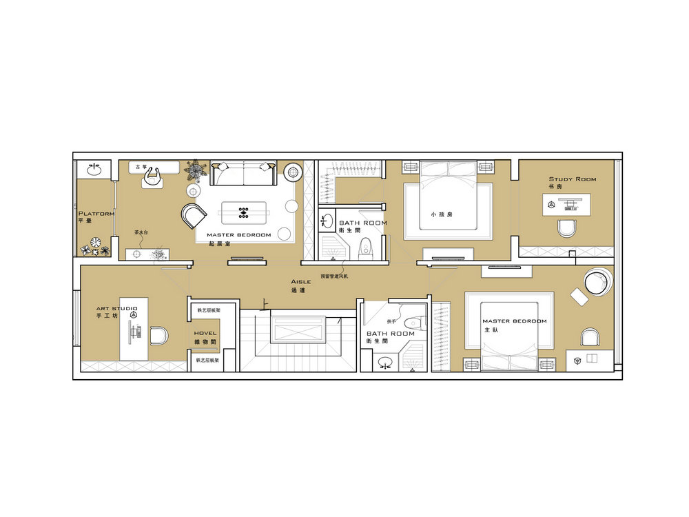 長源假日港灣別墅現代美式風格別墅裝修效果圖
