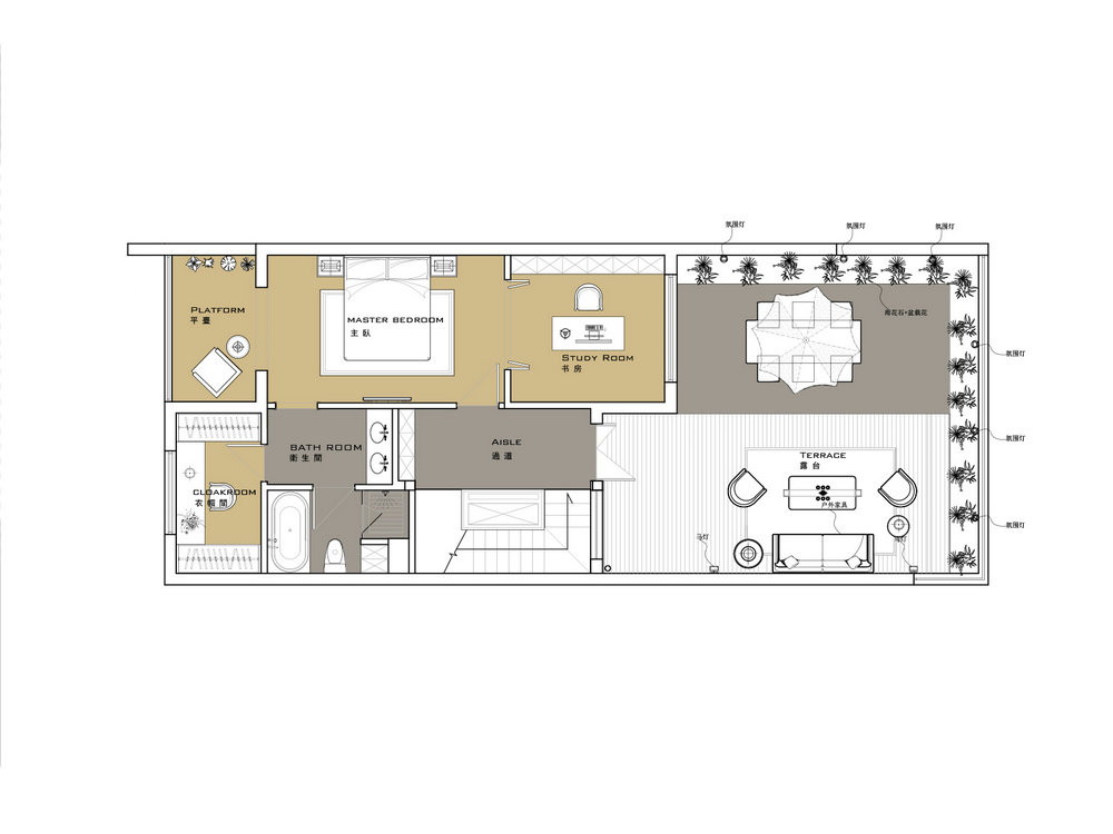長源假日港灣別墅現代美式風格別墅裝修效果圖