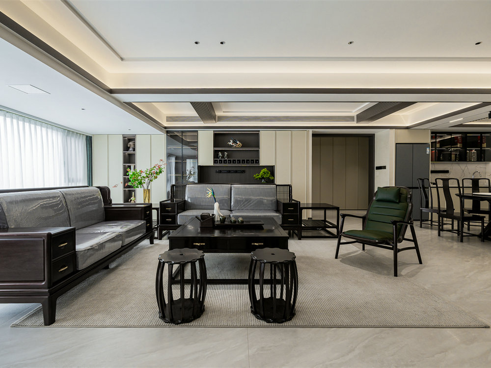 金沙泊岸220平新中式風格裝修效果圖