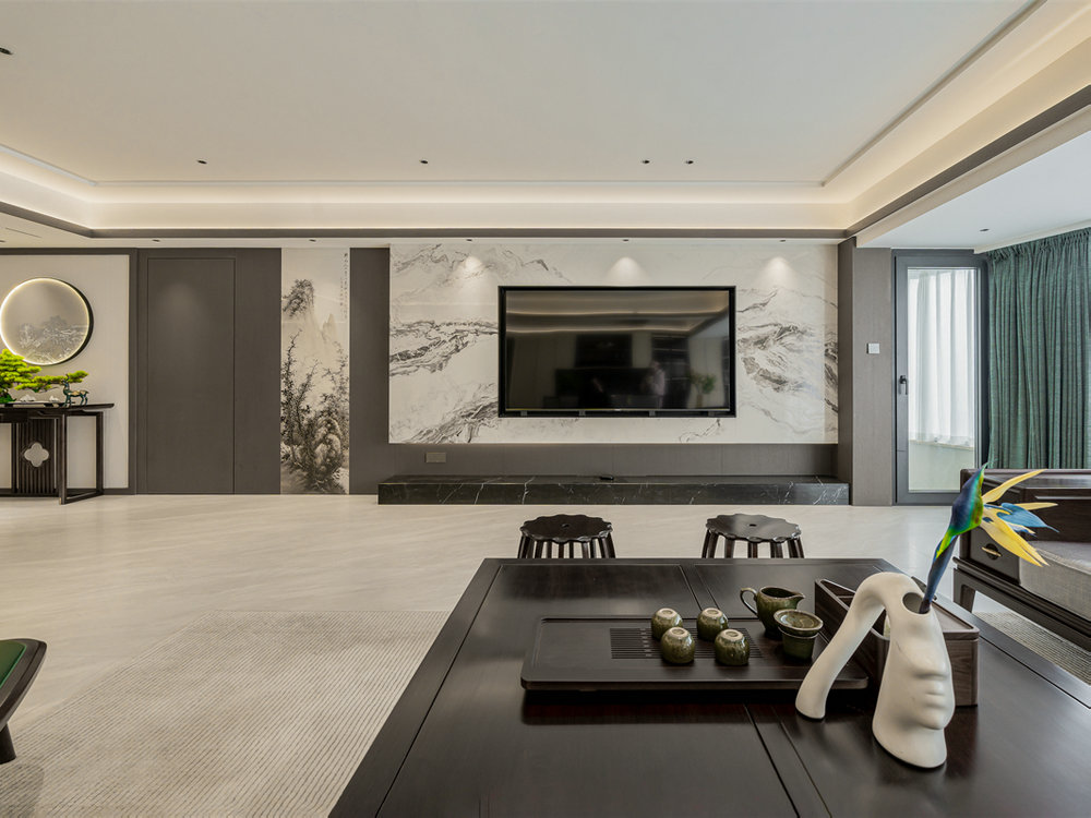 金沙泊岸220平新中式風格裝修效果圖