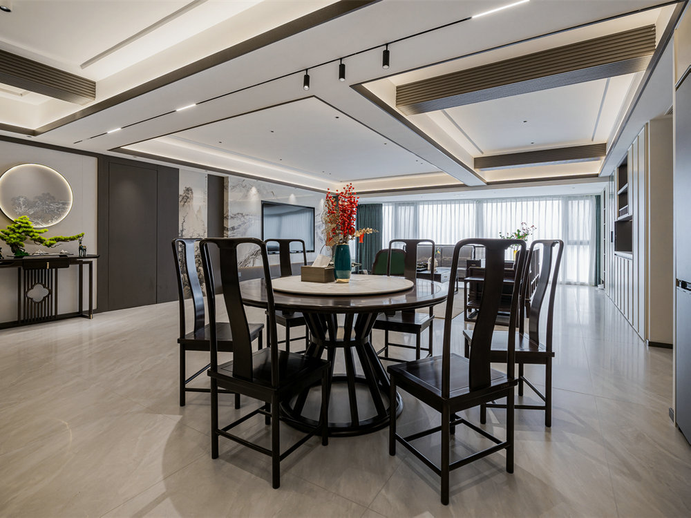 金沙泊岸220平新中式風格裝修效果圖