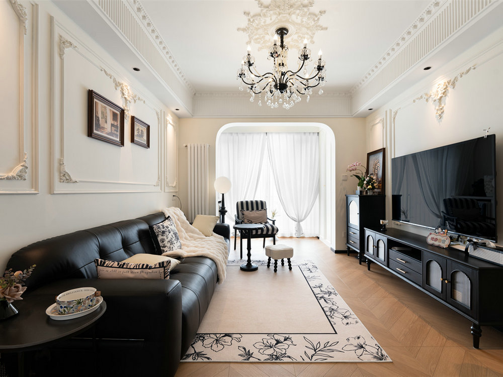 廣電光谷家三區91平法式復古風格裝修效果圖