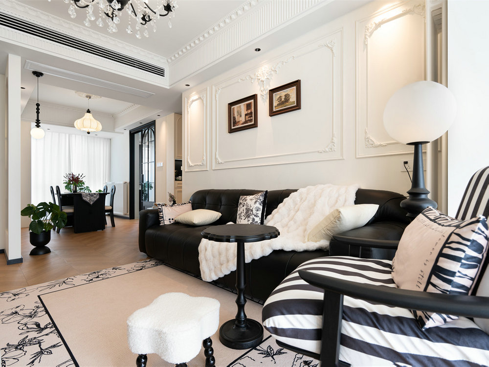 廣電光谷家三區91平法式復古風格裝修效果圖