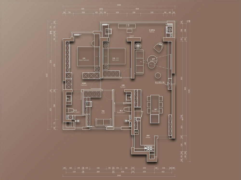 華僑城紅坊128平奶油法式風格裝修效果圖