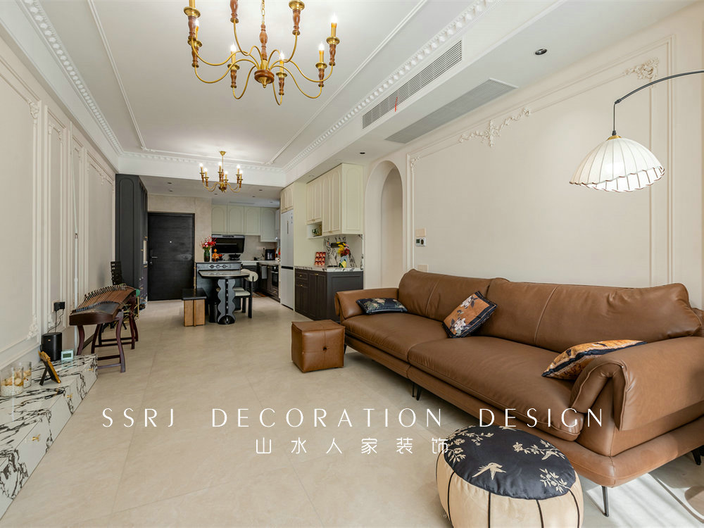 華僑城紅坊128平奶油法式風格裝修效果圖