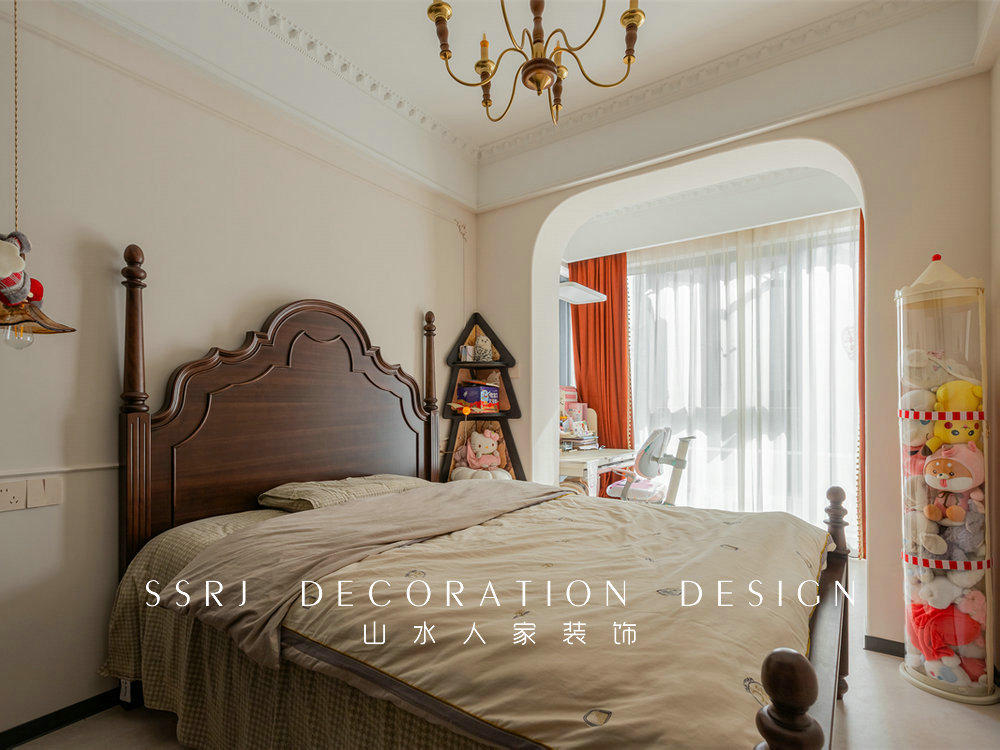 華僑城紅坊128平奶油法式風格裝修效果圖