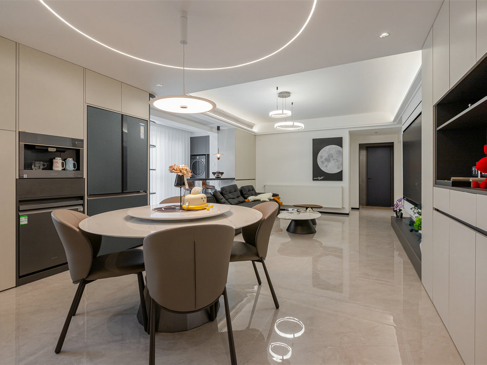 海林廣場123平現代風格裝修效果圖