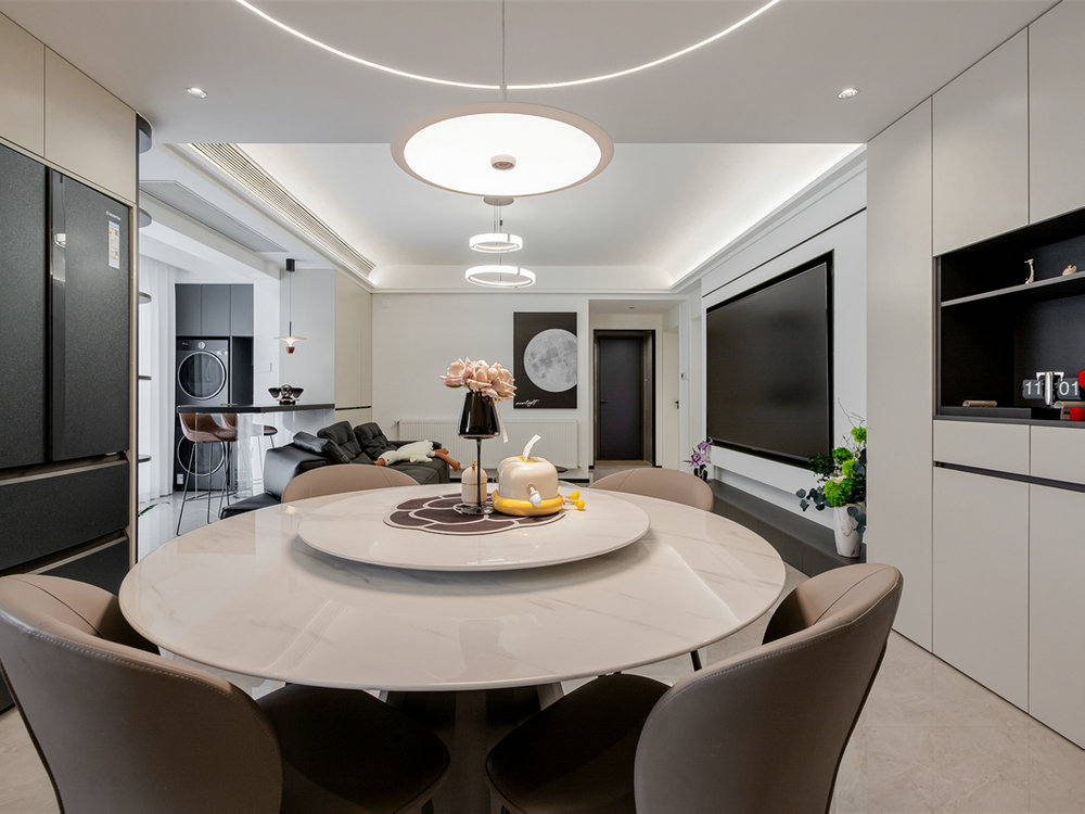 海林廣場123平現代風格裝修效果圖