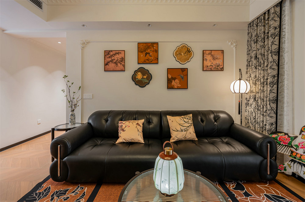 大華鉑金酈府110平中古風格裝修效果圖