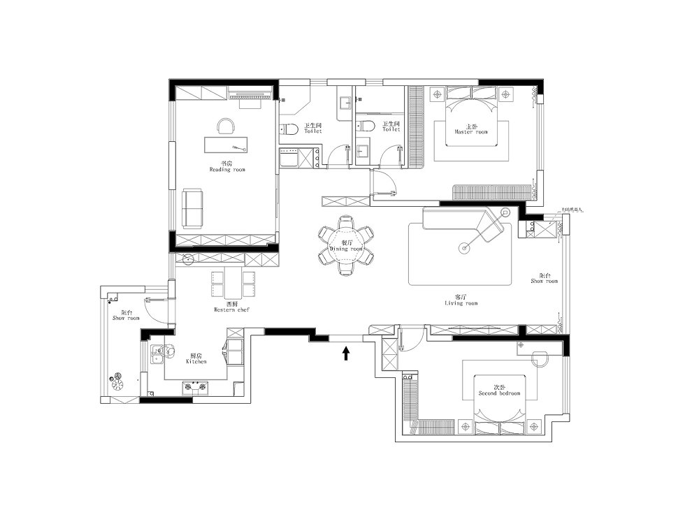 融創瀾岸170平現代輕奢風格裝修效果圖