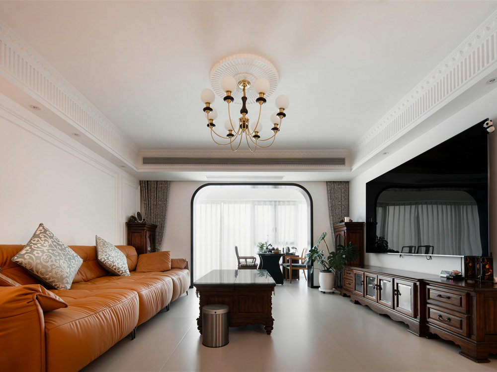 鵬湖灣180平中古風格裝修效果圖