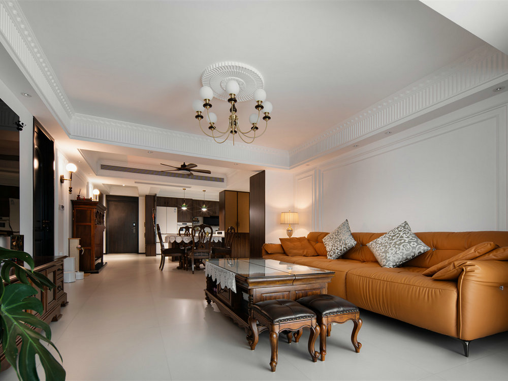 鵬湖灣180平中古風格裝修效果圖