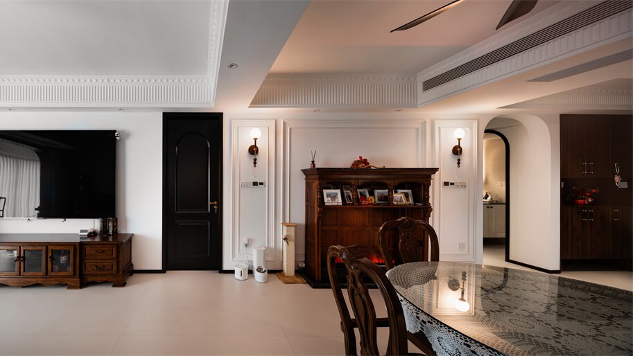 鵬湖灣180平中古風格裝修效果圖