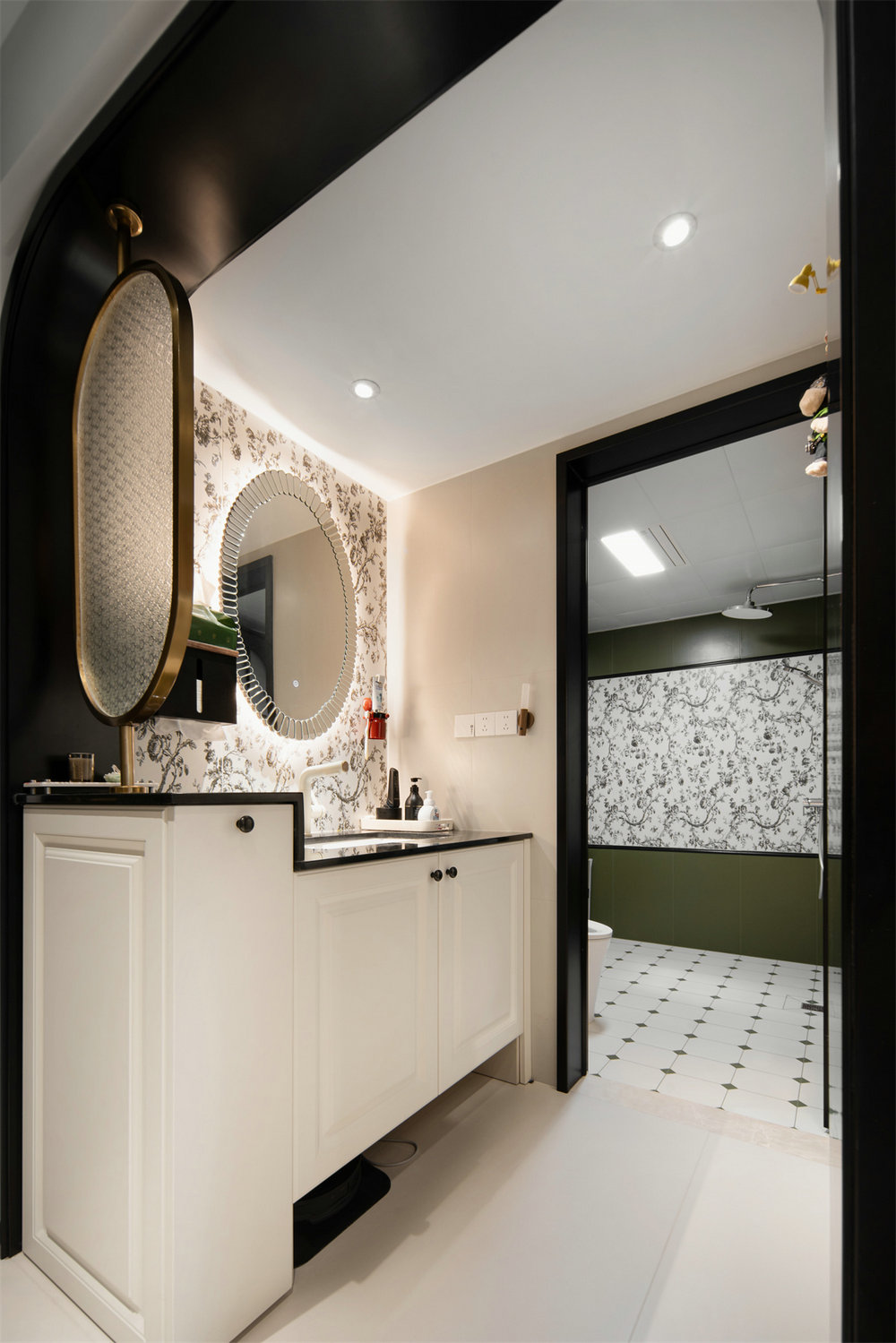 鵬湖灣180平中古風格裝修效果圖