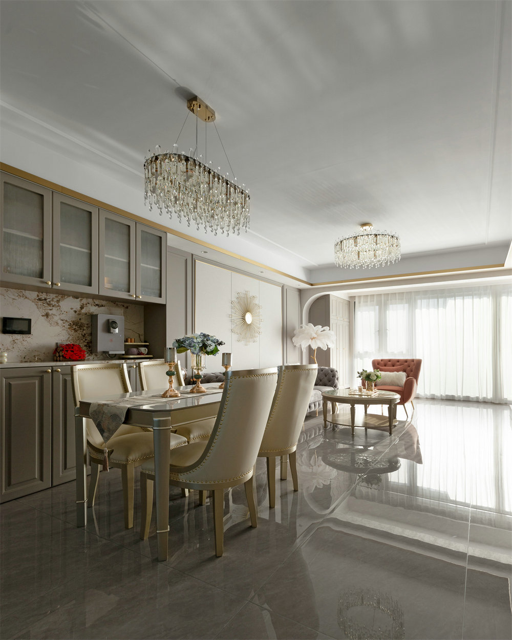 深業泰云府128平美式風格裝修效果圖