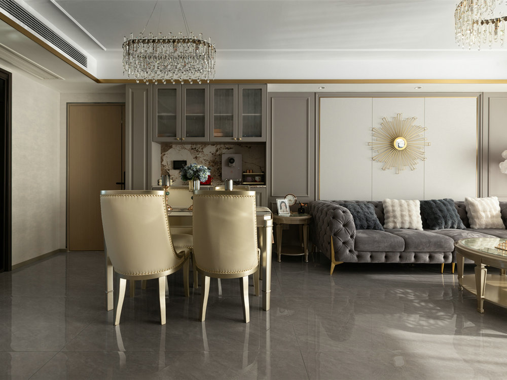 深業泰云府128平美式風格裝修效果圖