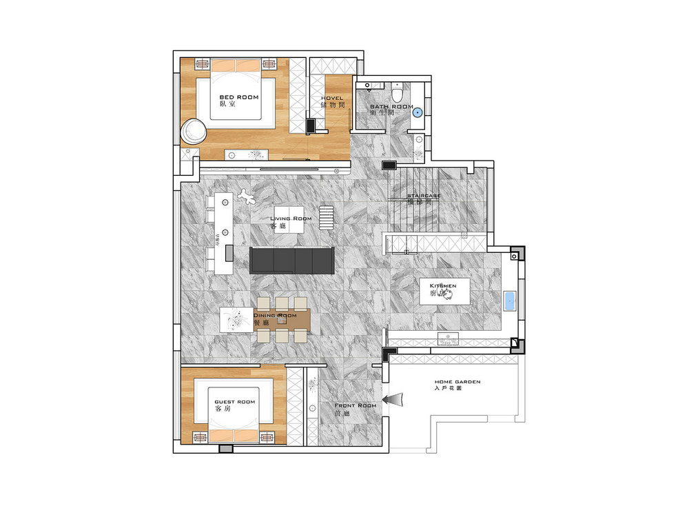 臨空香廷300平現代風格裝修效果圖