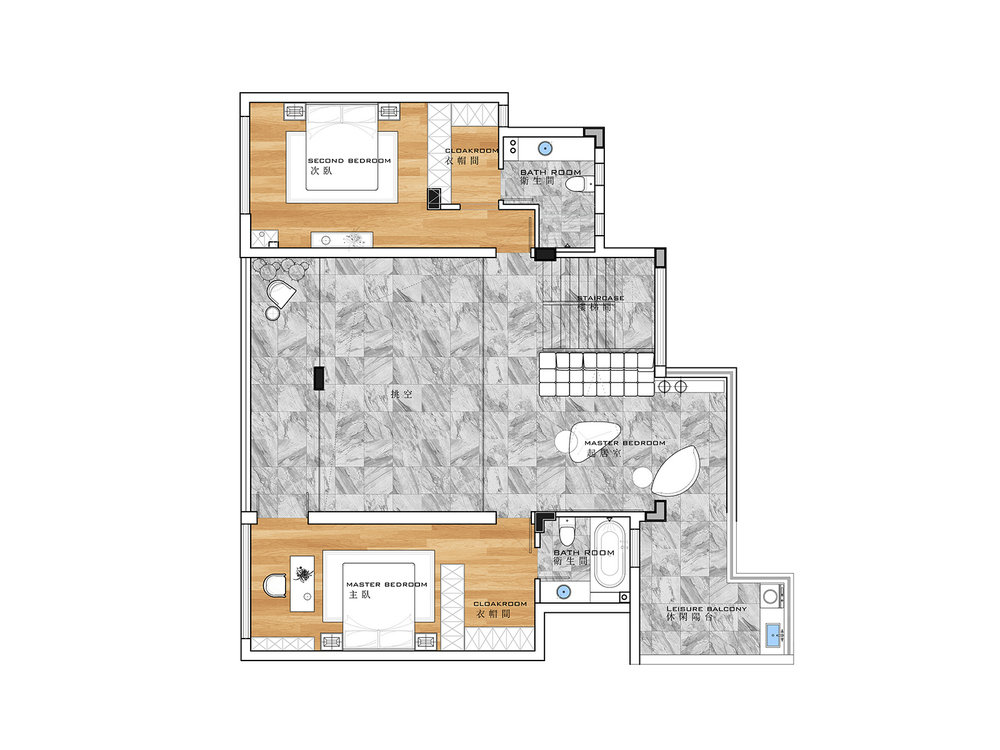 臨空香廷300平現代風格裝修效果圖