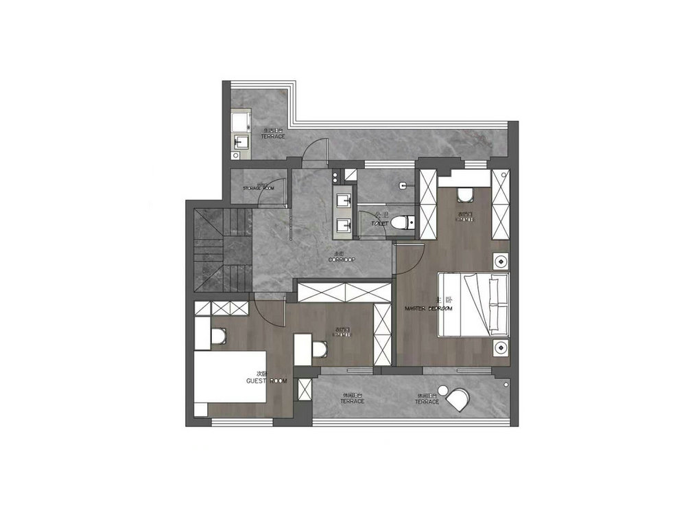 金地長江藝境230平現代輕奢風格裝修效果圖
