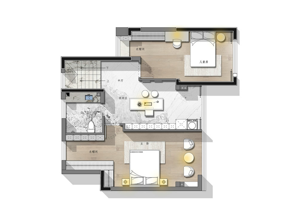 新希望錦粼九里169平現代風格疊拼別墅裝修效果圖