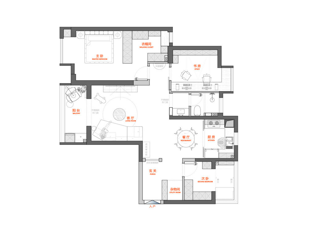 漢江華府119平法式復古風格裝修效果圖