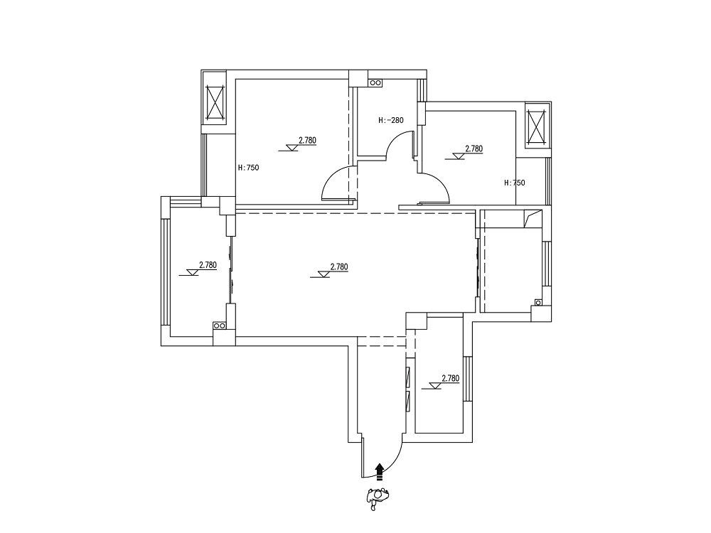 美院幸福里70平中古風格裝修效果圖