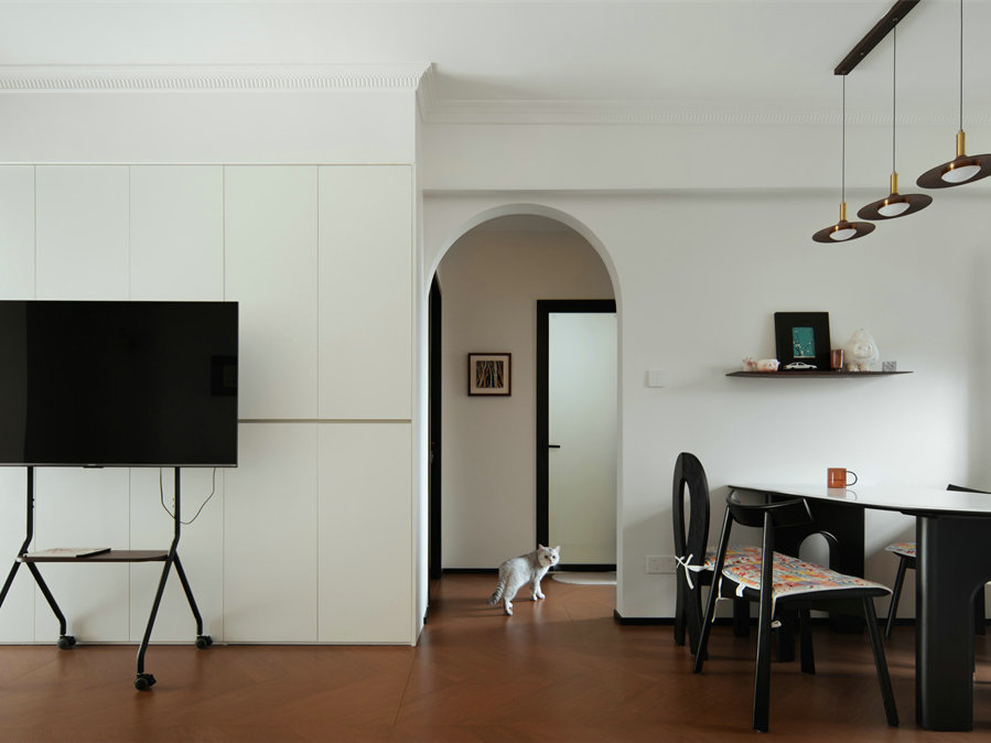 美院幸福里70平中古風格裝修效果圖