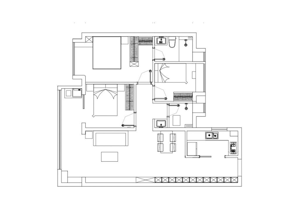 雅居樂花園105平奶油風格裝修效果圖