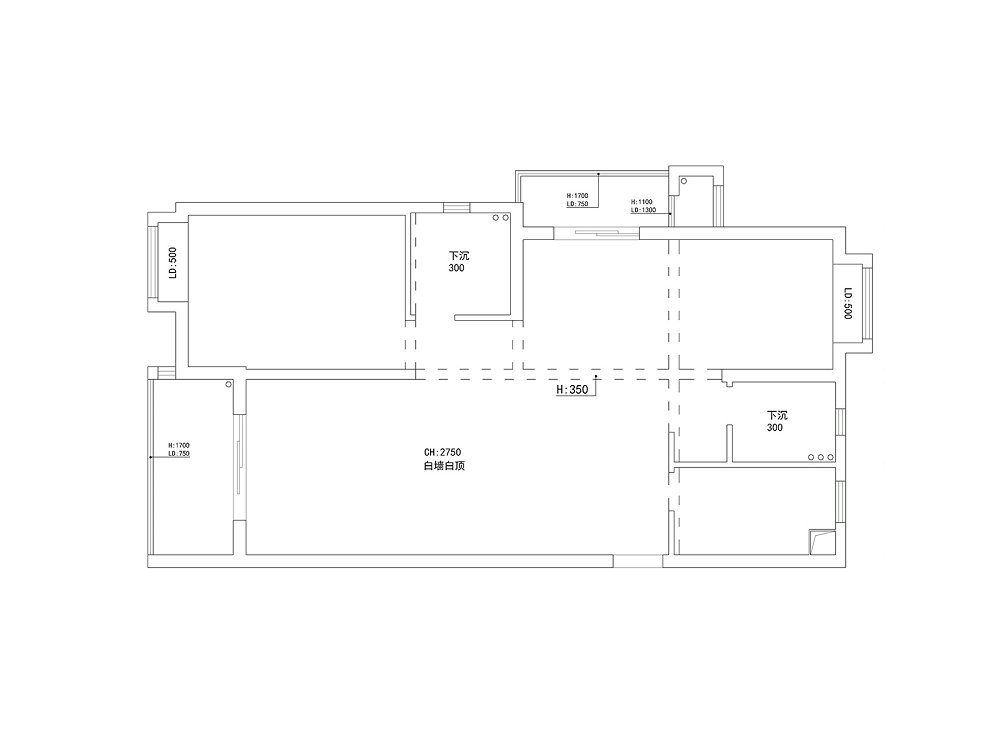 美聯城觀120平奶油風格裝修效果圖