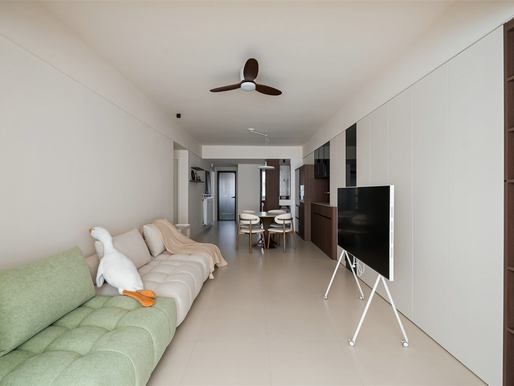 美聯城觀120平奶油風格裝修效果圖