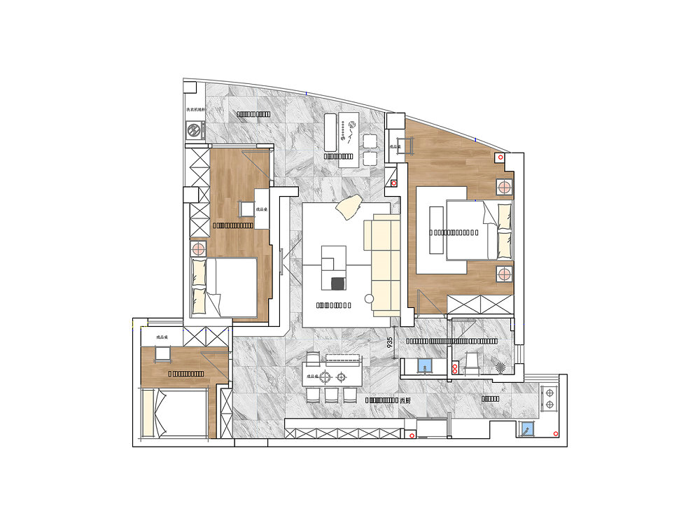 金湖天地120平現代風格裝修效果圖