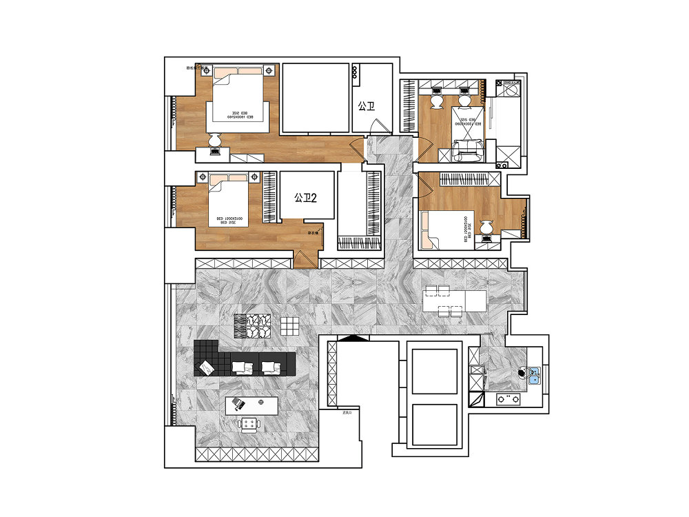 鳳起聽瀾220平意式極簡風格裝修效果圖