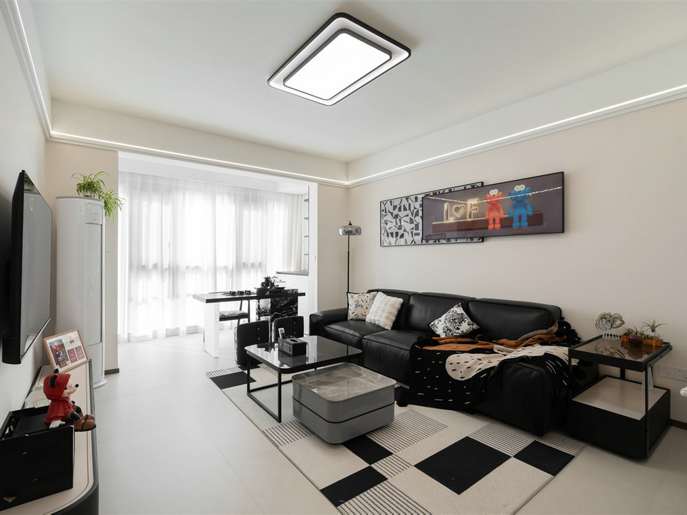 長江紫都93平現代風格裝修效果圖