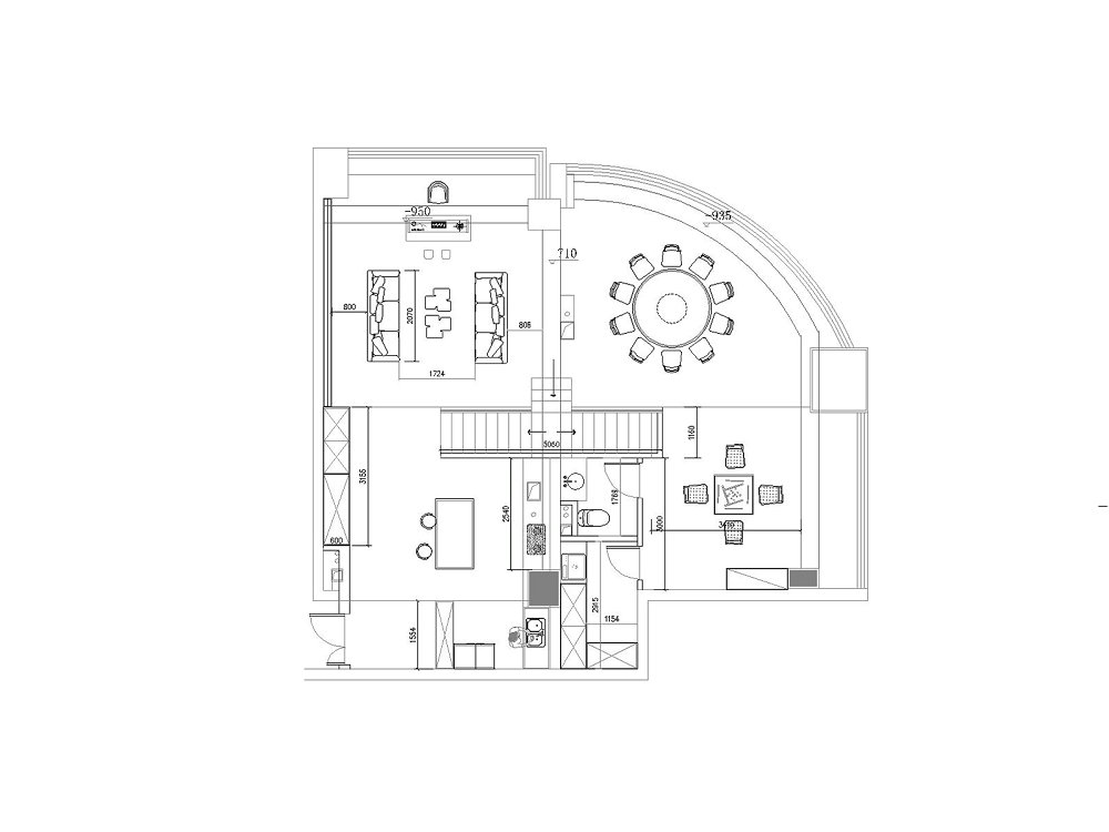 西北湖中心190平新中式風格裝修效果圖