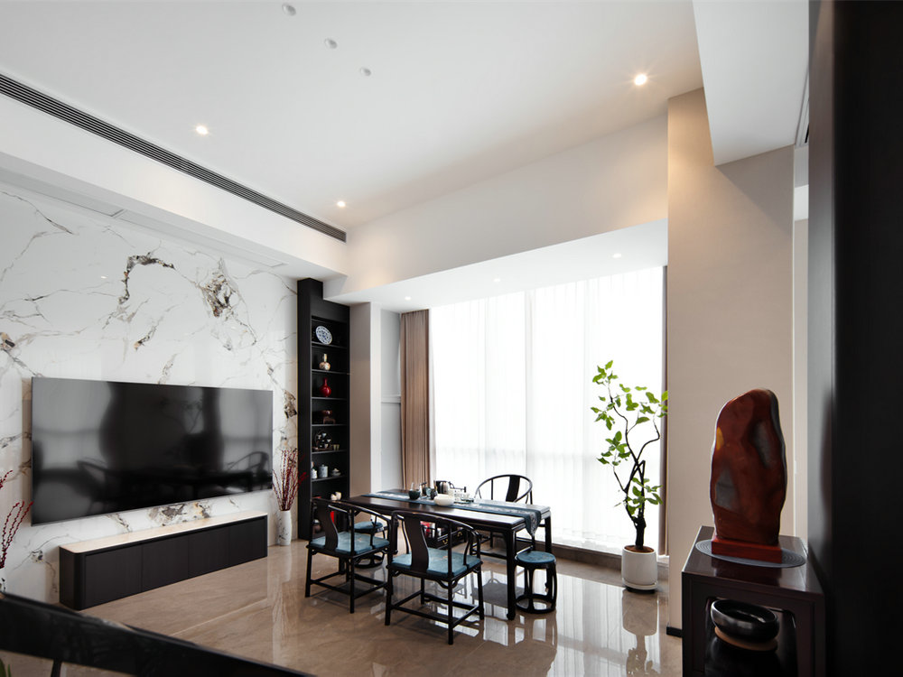 西北湖中心190平新中式風格裝修效果圖