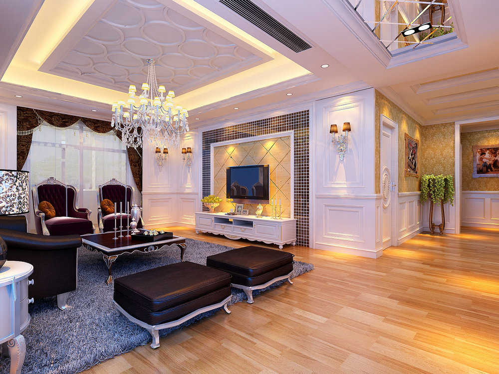 城投瀚城160平四室兩廳歐式風格裝修效果圖