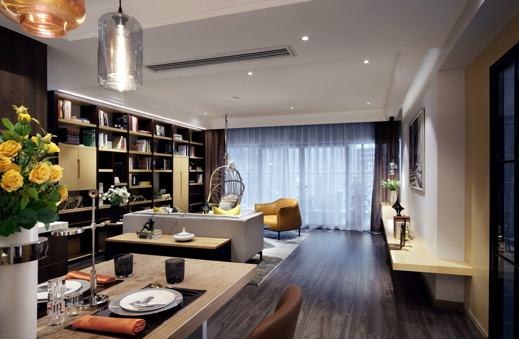 湯遜湖一號現代風格實景裝修效果圖