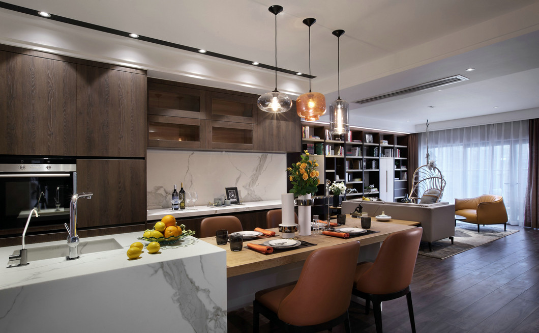 湯遜湖一號現代風格實景裝修效果圖