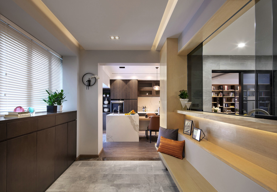 湯遜湖一號現代風格實景裝修效果圖