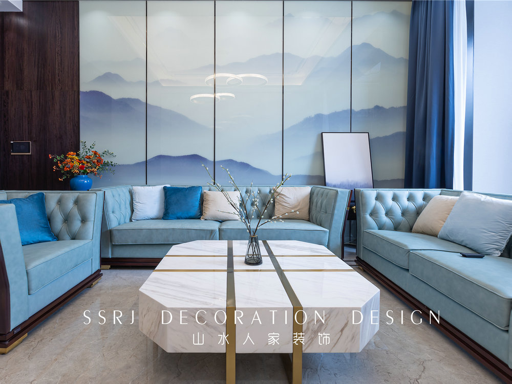 萬科高爾夫新中式風格別墅裝修效果圖