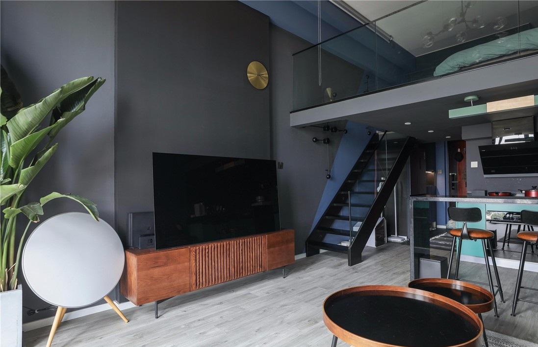 碧桂園泰富城45平loft混搭風格裝修效果圖