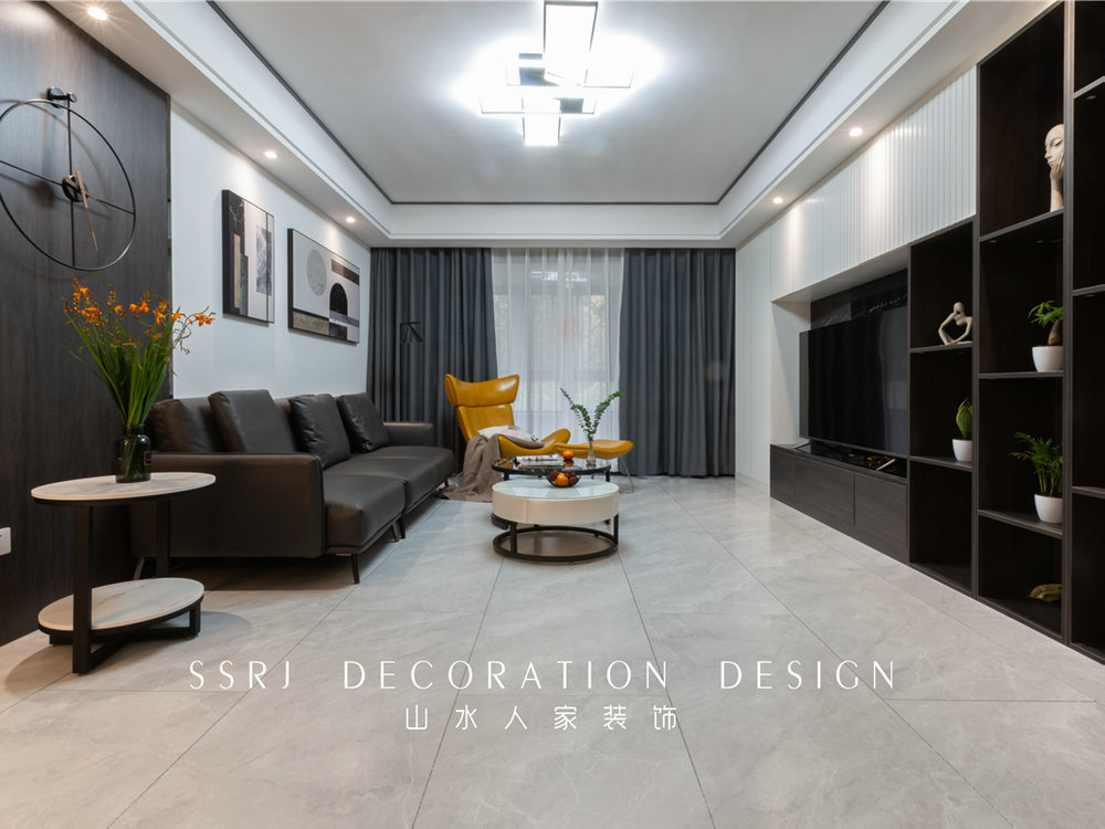 金地自在城現代黑白灰風格裝修效果圖