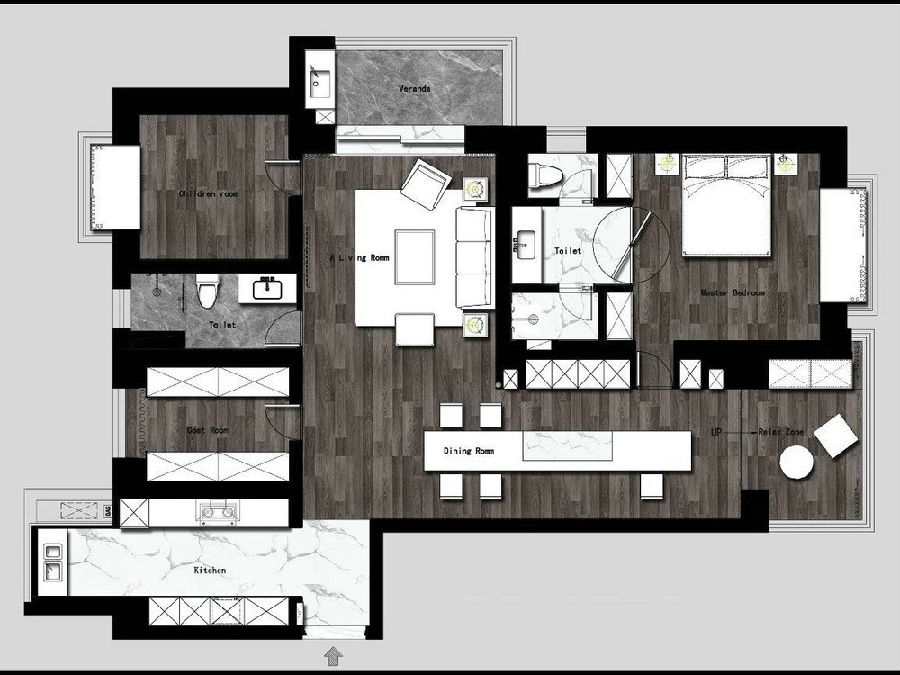 幸福佳苑現代極簡風格裝修效果圖