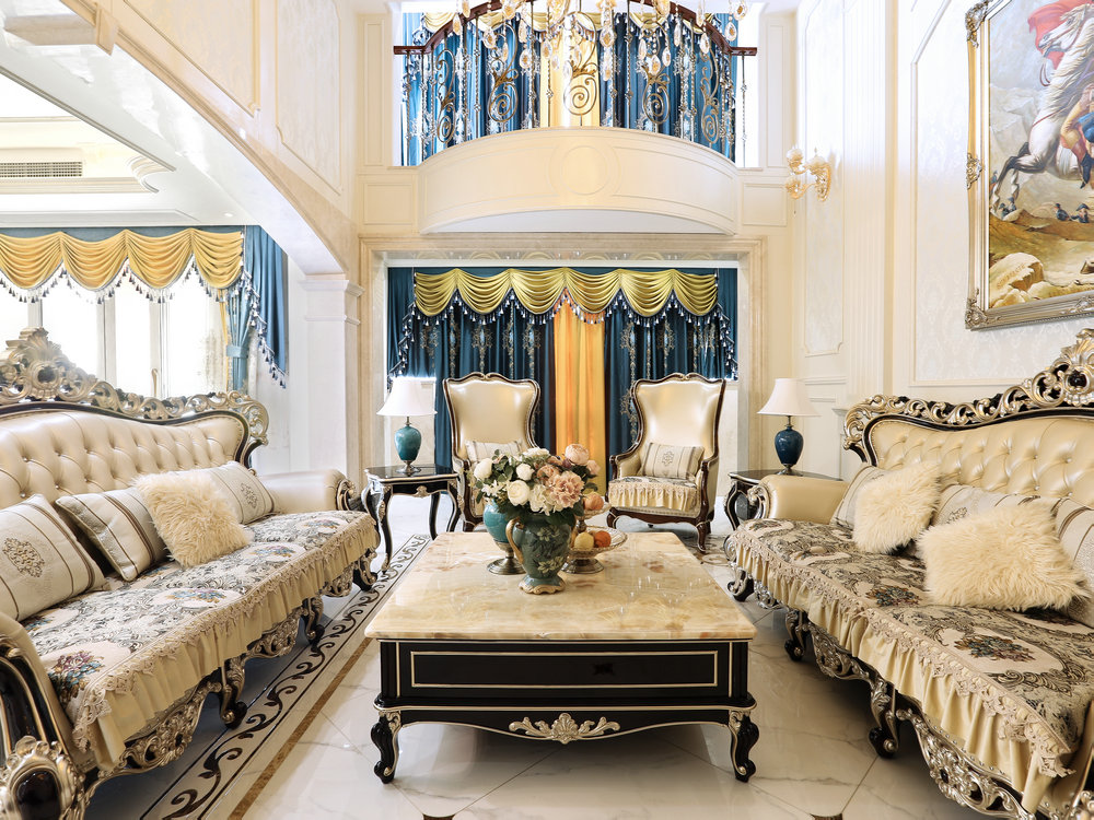 保利藍?？?00平歐式別墅裝修效果實景圖