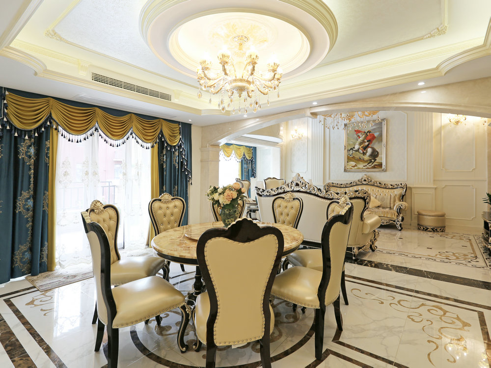 保利藍?？?00平歐式別墅裝修效果實景圖