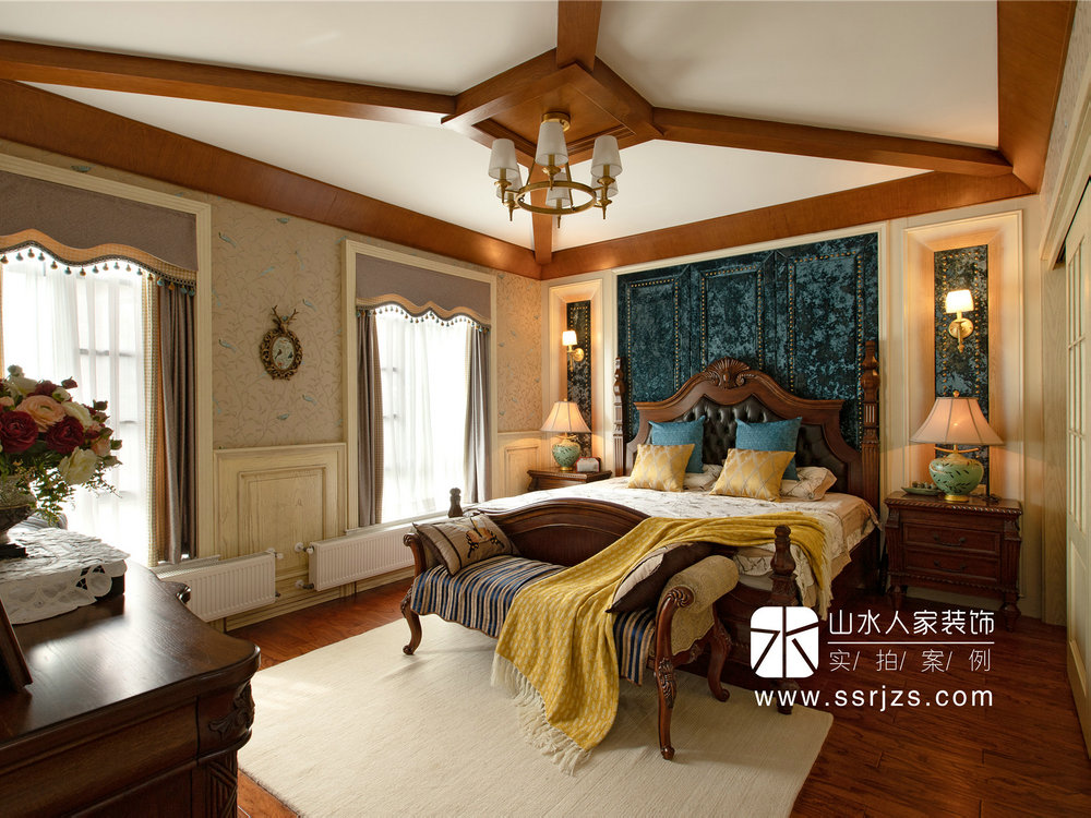 藏龍島別墅鄉村美式風格裝修效果圖