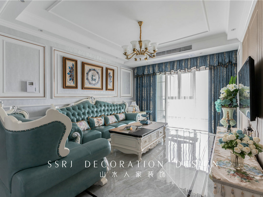 菩提苑149平簡歐風格裝修效果圖